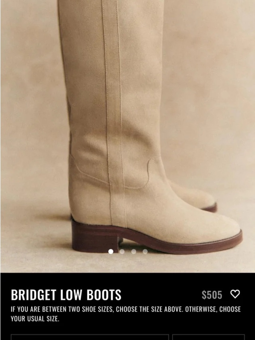 Sezane Bridget Knee Boots Sandstone - Size 9